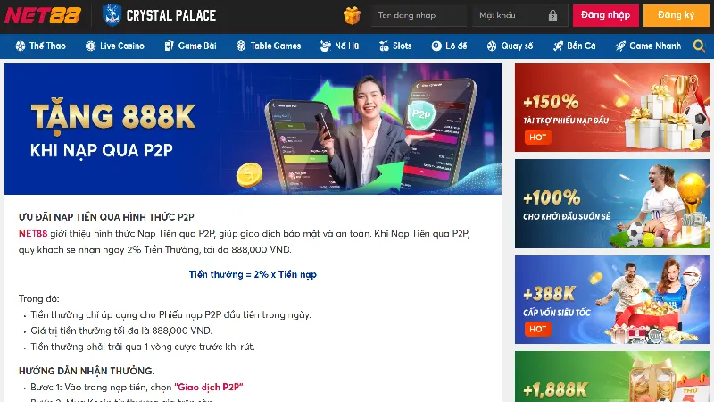 Ưu đãi Net88 vô cùng minh bạch.